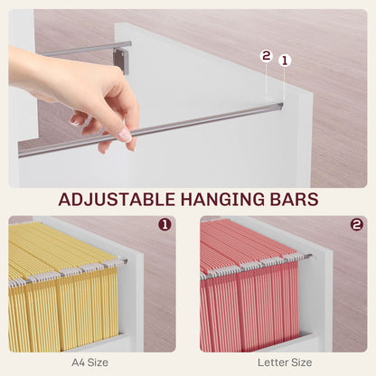 Classeur 2 tiroirs verrouillable avec barres suspendues