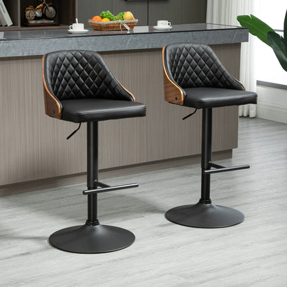Tabourets de bar pivotants hauteur ajustable ensemble de 2