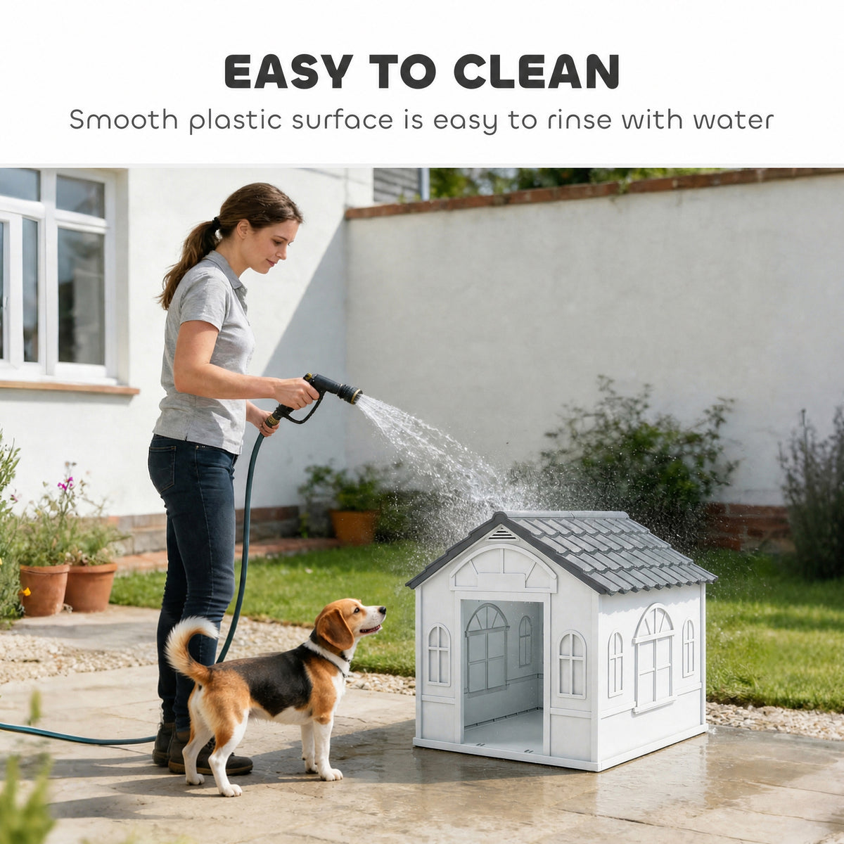 Niche pour chien 66 cm — grise