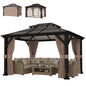 Gazebo toit rigide polycarbonate double 3m x 3,6m — Kaki