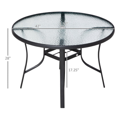 Table de patio ronde avec trou pour parasol