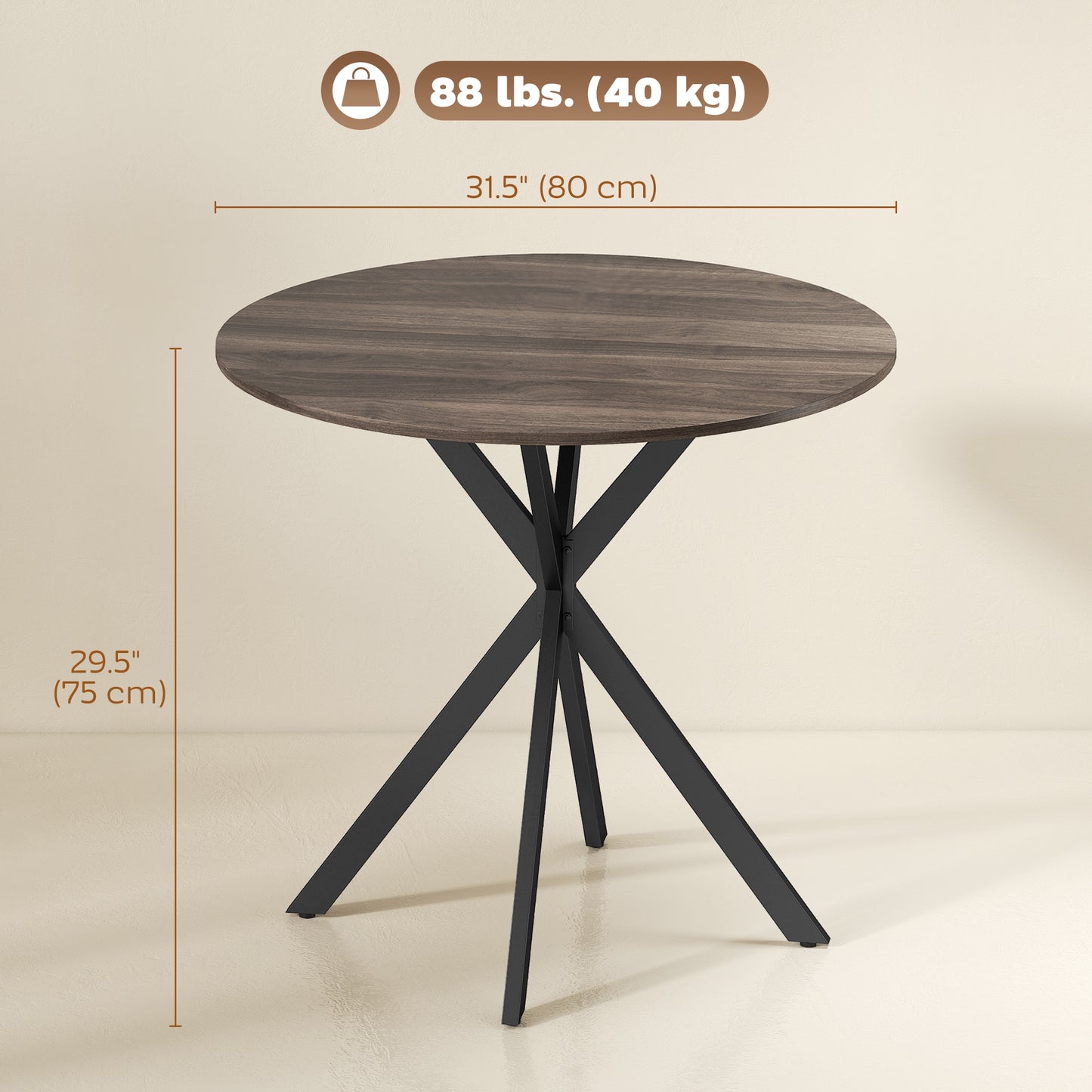 Table ronde industrielle compacte 80 cm