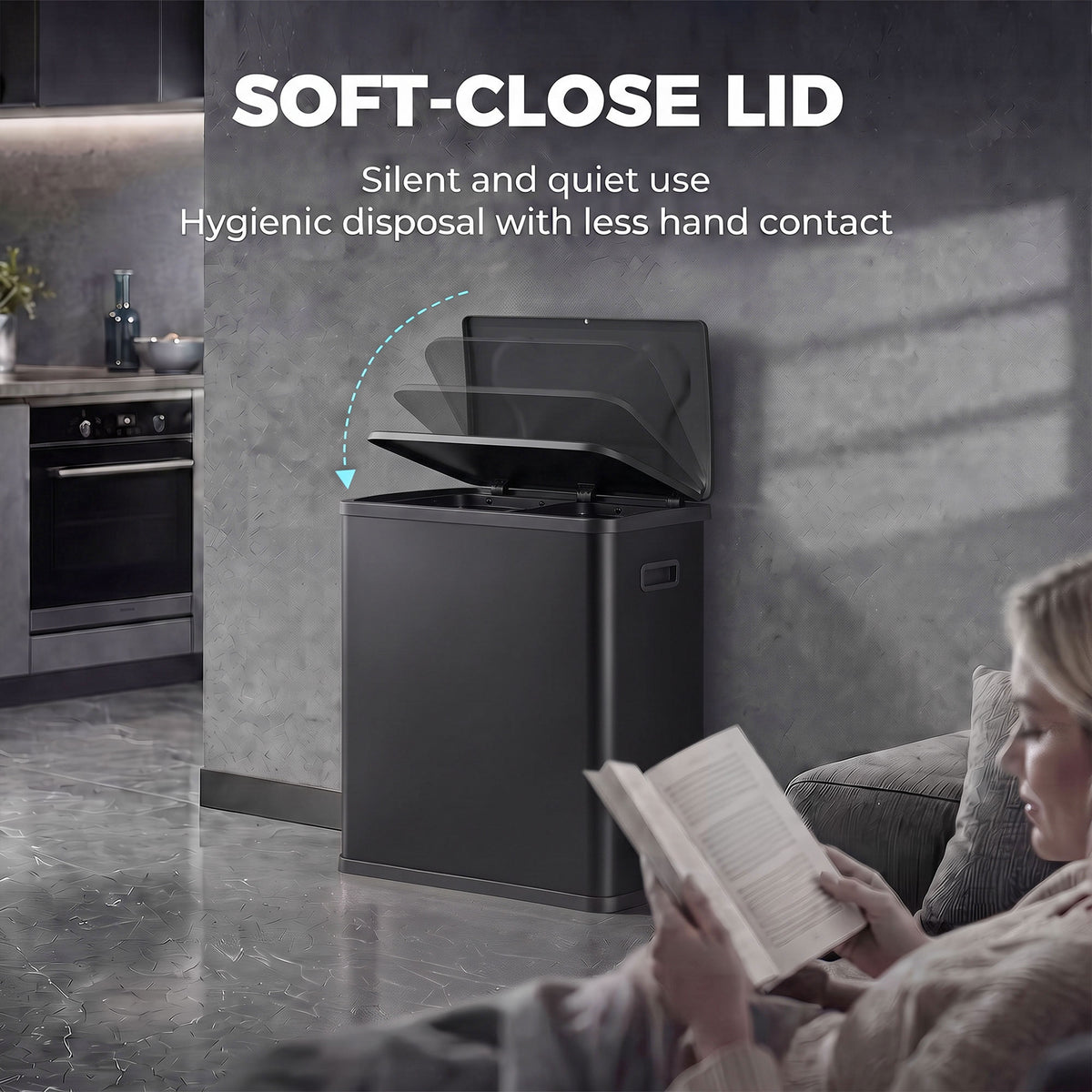 Poubelle automatique intelligente à double compartiment 60 L
