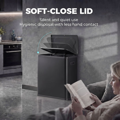 Poubelle automatique intelligente à double compartiment 60 L