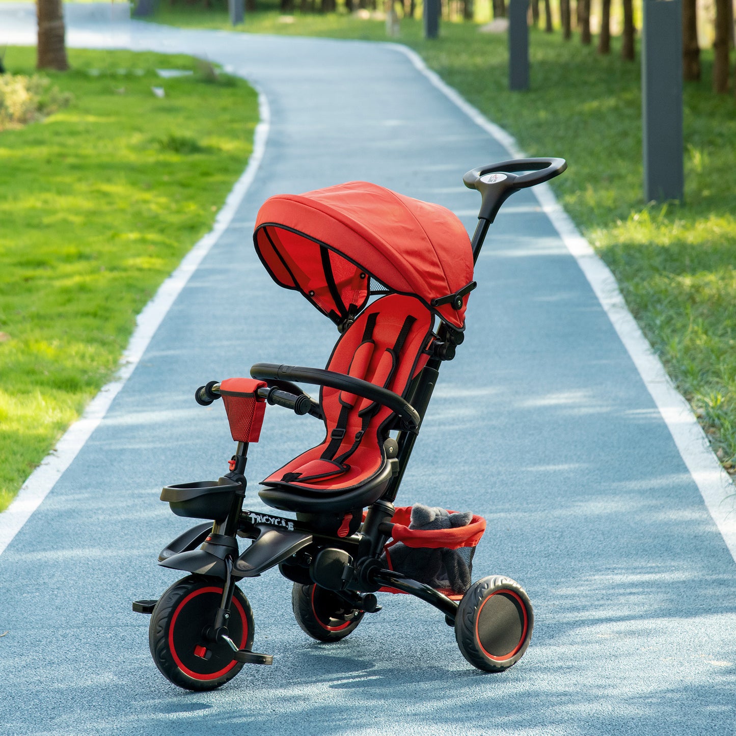 Tricycle évolutif 6-en-1 convertible poussette vélo enfant