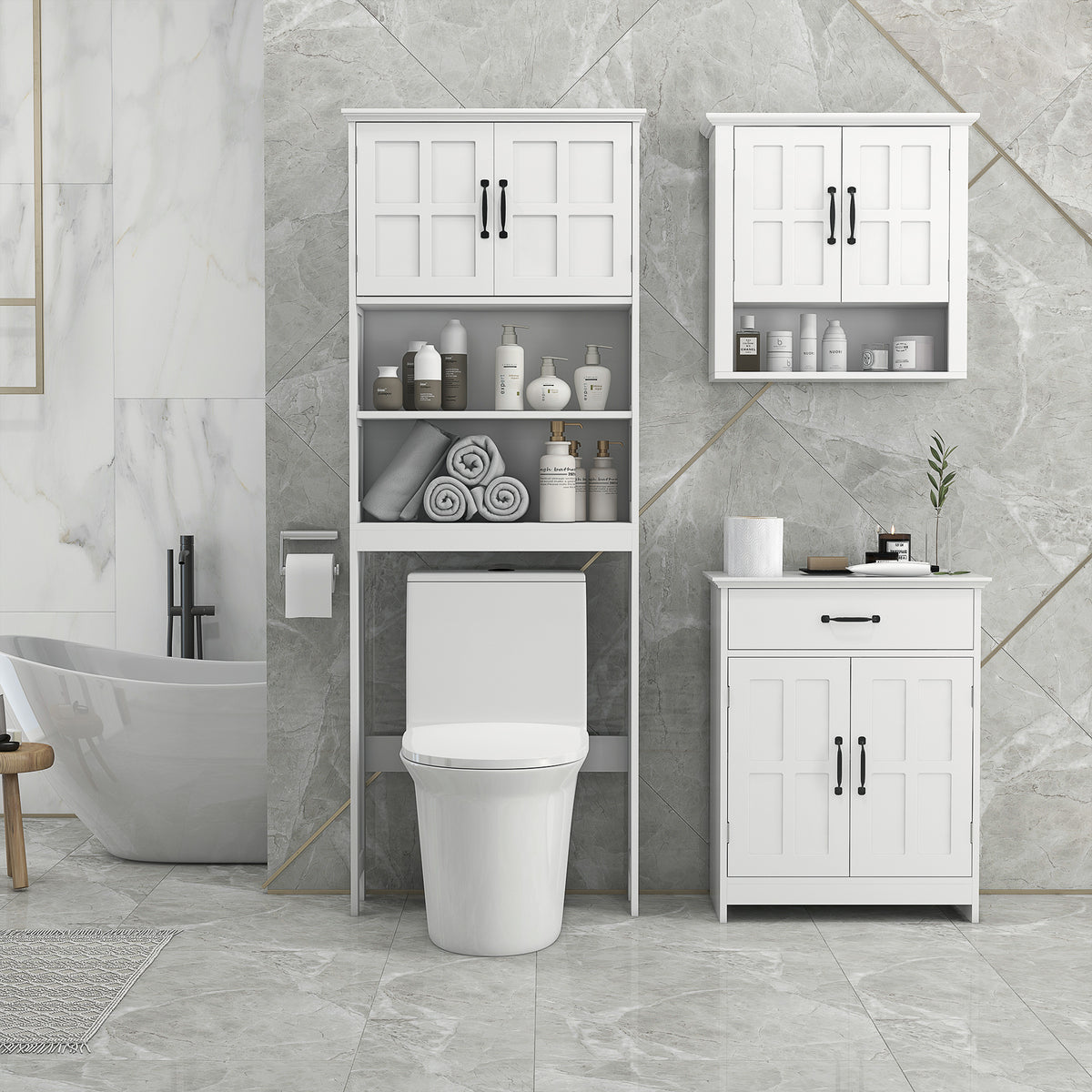 Meuble de salle de bain sur pied avec tiroir