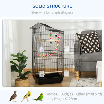 Cage à oiseaux spacieuse avec jouets et accessoires