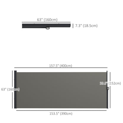 Auvent rétractable latéral 4m x 1,8m pour terrasse