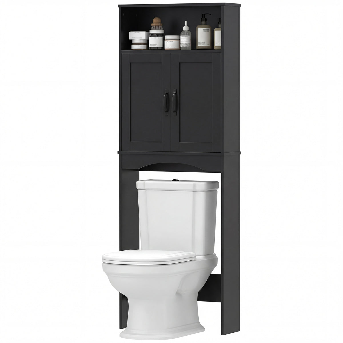 Meuble de rangement autoportant au-dessus des toilettes
