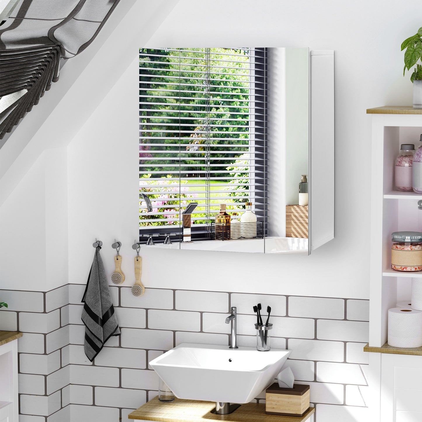 Armoire pharmacie murale miroir 71 x 61 cm