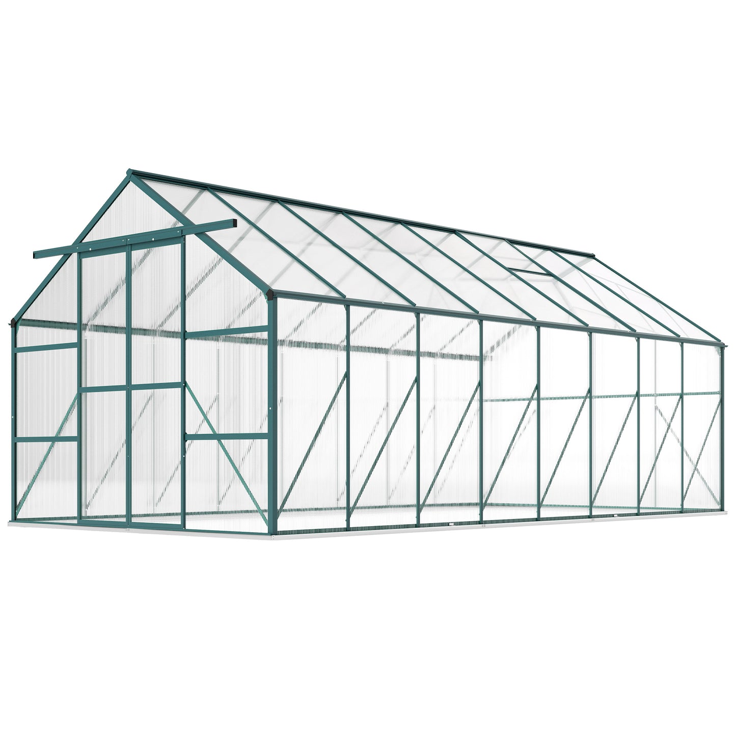 Serre de jardin 6,1 x 2,4 x 2,1 m avec ventilation ajustable