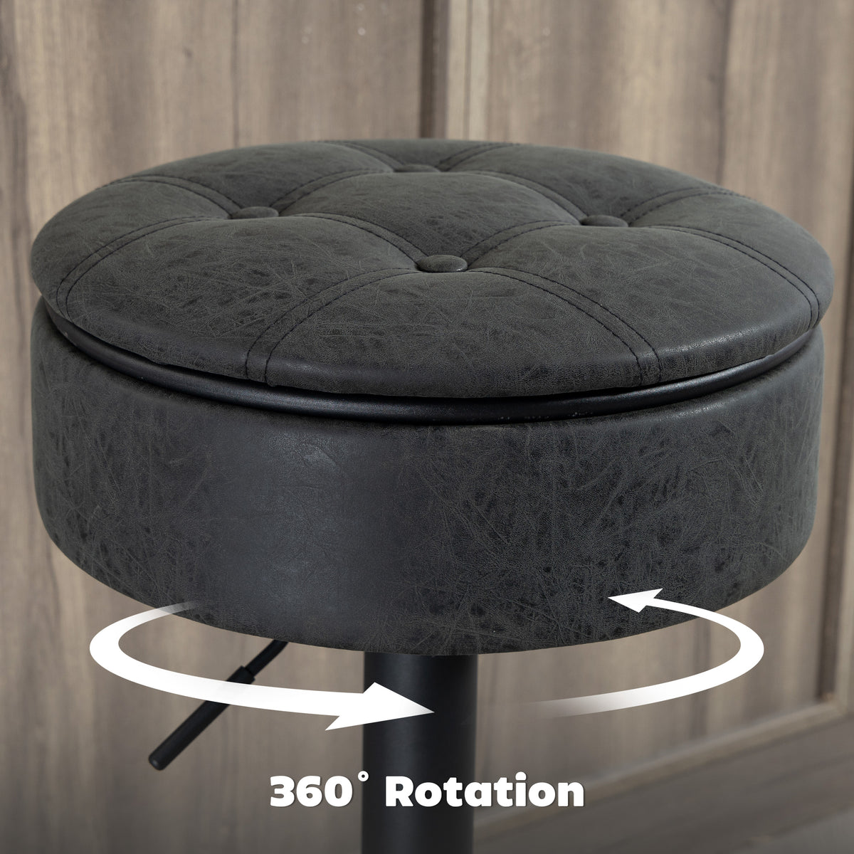 Ensemble 2 tabourets bar rangement pivotant