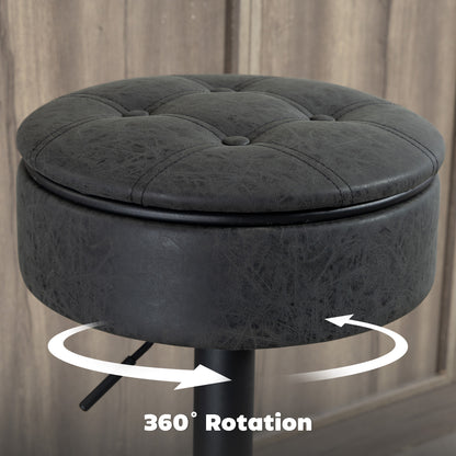 Ensemble 2 tabourets bar rangement pivotant