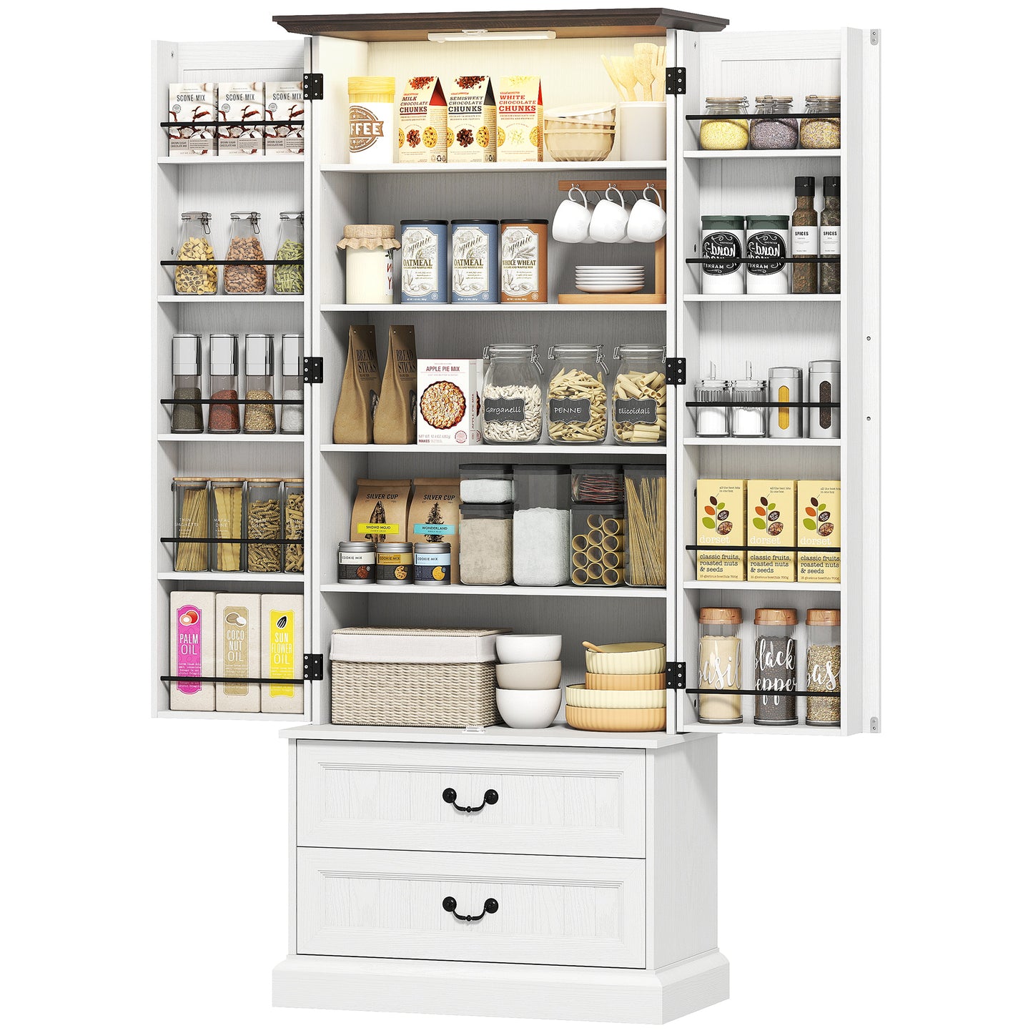 Armoire-buffet de cuisine avec lumière DEL capteur