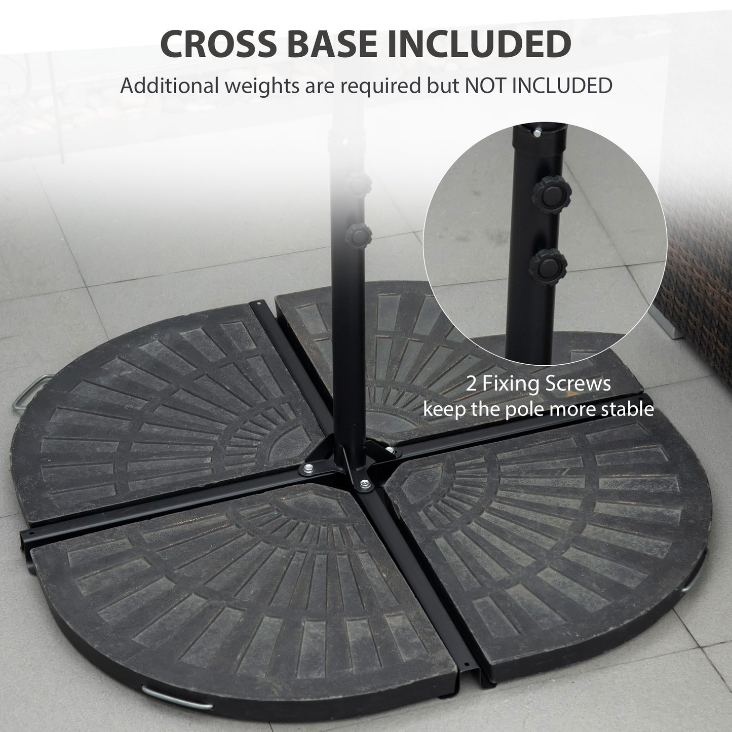 Parasol déporté cantilever 8,5 pieds avec base