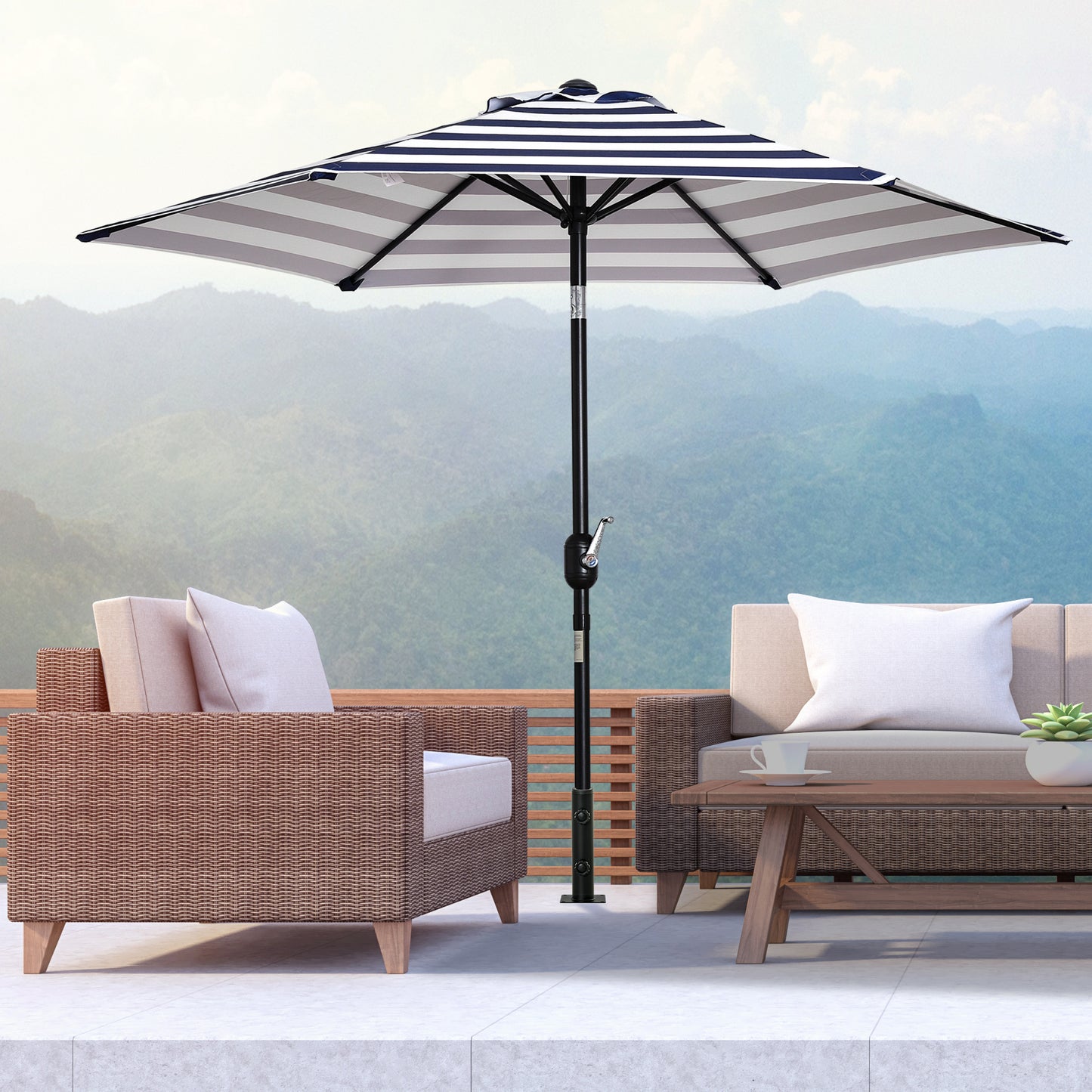 Support de terrasse pour parasol à fixation murale