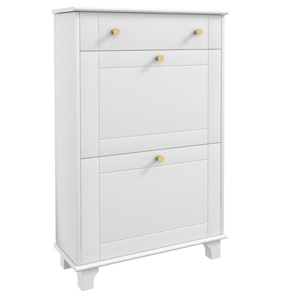 Armoire à chaussures slim 2 tiroirs rabattables 8 paires