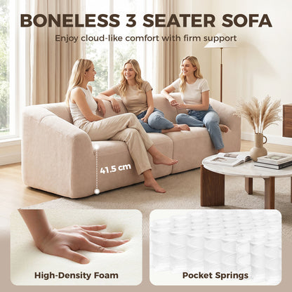 Divan 3 places en chenille nuage sans structure