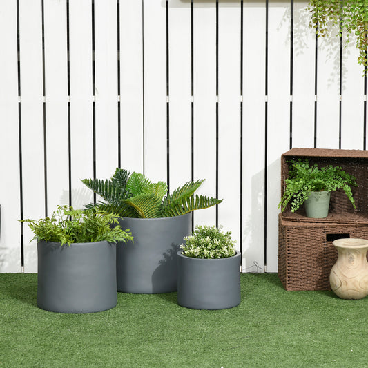 Ensemble de 3 Pots de Fleurs Extérieurs