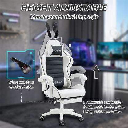 Chaise de gaming ergonomique avec repose-pieds