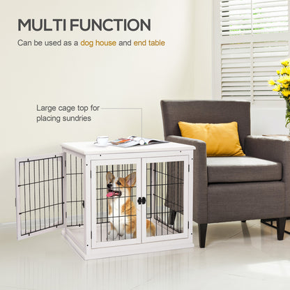 Cage chien table d'appoint 2 portes 26 pouces