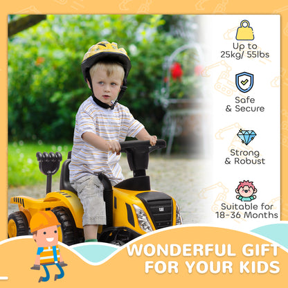 Tracteur enfant Caterpillar avec pelle et remorque