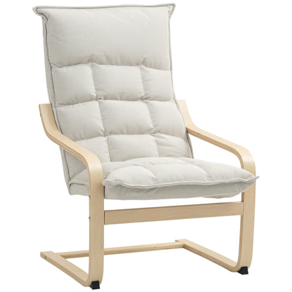 Fauteuil d'accent moderne avec accoudoirs en bois et mouvement berçant