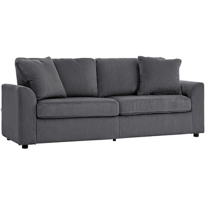 Sofa 3 places moderne en velours côtelé avec ressorts