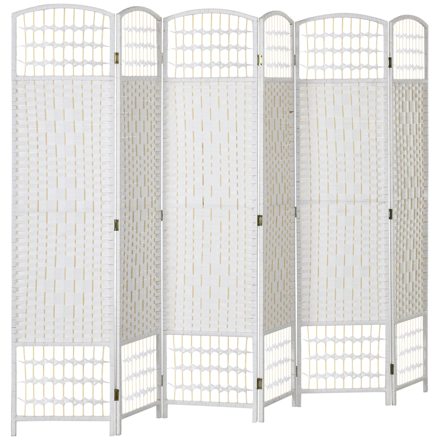 Paravent pliant 6 panneaux fibres tressées