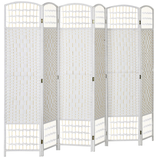 Paravent Pliant 6 Panneaux Aosom - Séparateur de Pièce Portable