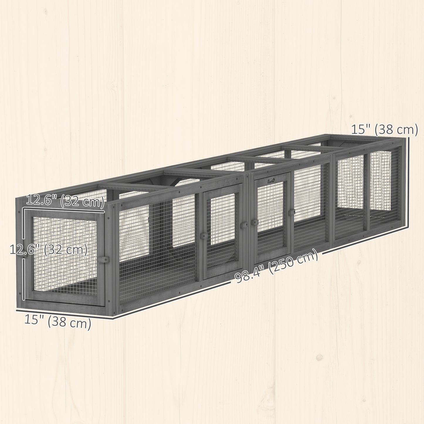 Tunnel pour chat extérieur modulaire 8 portes 249 cm