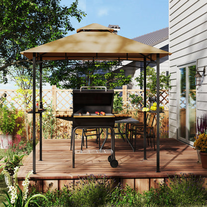 Gazebo de BBQ double toit 244 x 152 cm
