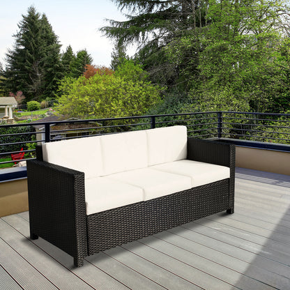 Sofa de patio en rotin tressé 3 places