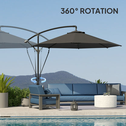 Parasol déporté rotatif 360° avec base en croix