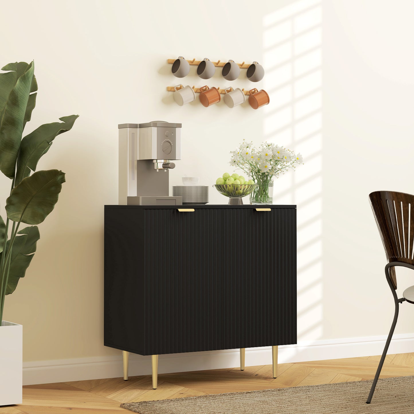 Armoire de rangement cuisine tablettes ajustables pieds métal