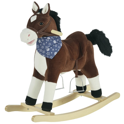 Cheval à bascule en peluche pour enfants son réaliste