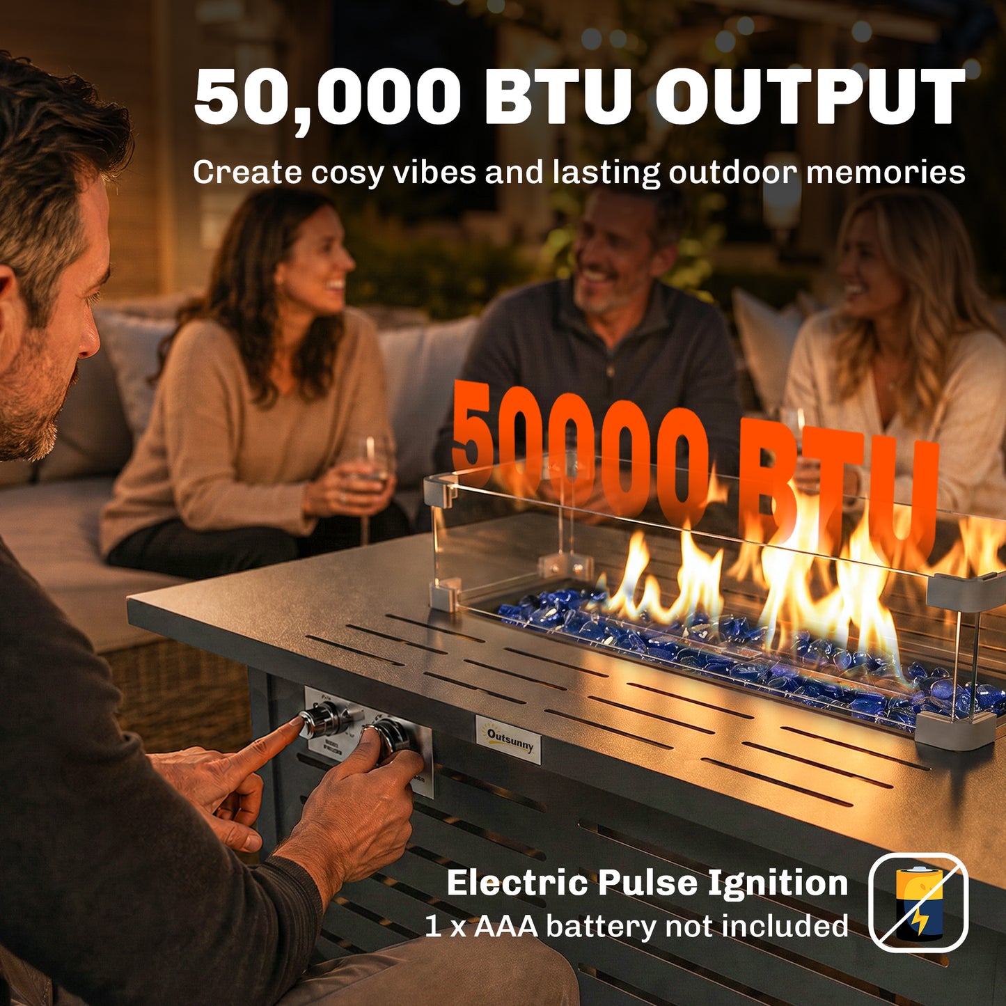 Table foyer au propane extérieure 50 000 BTU