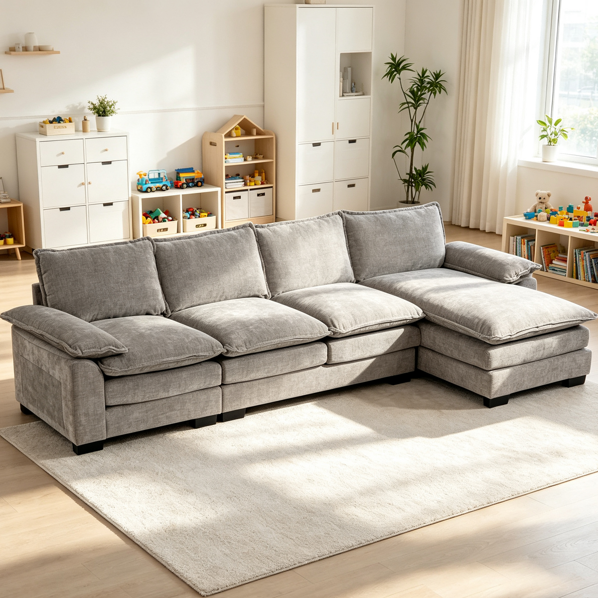 Canapé sectionnel chenille 120,5 po avec méridienne