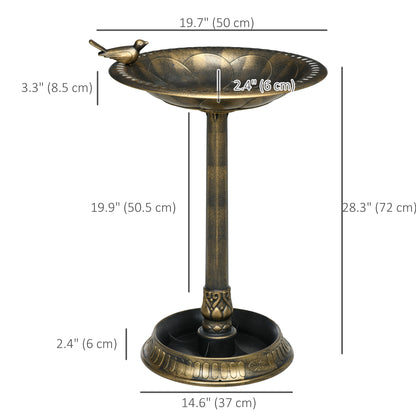 Bain d'oiseaux vintage avec planteur fleuri