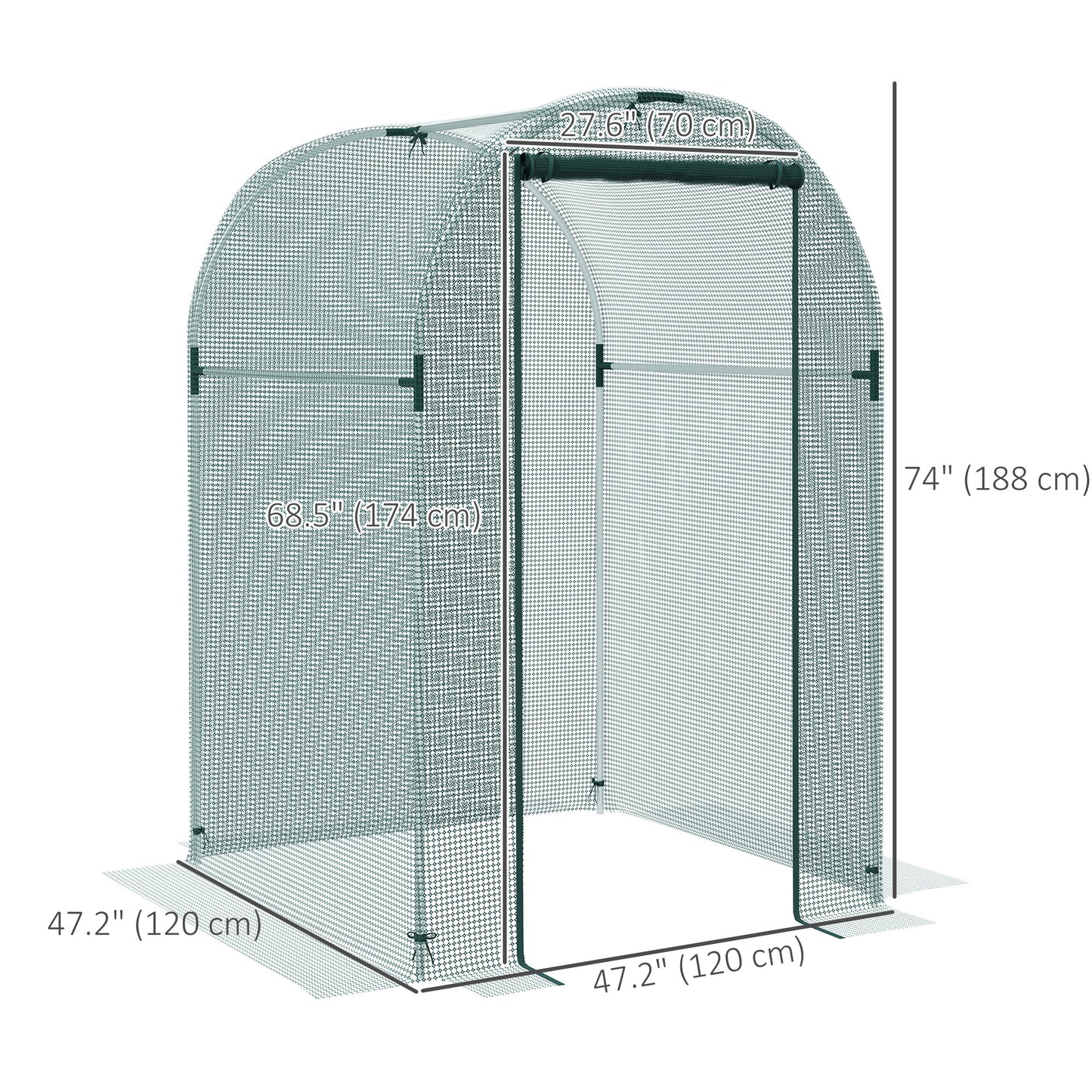 Cage de protection pour cultures avec porte zippée 122 x 244 cm