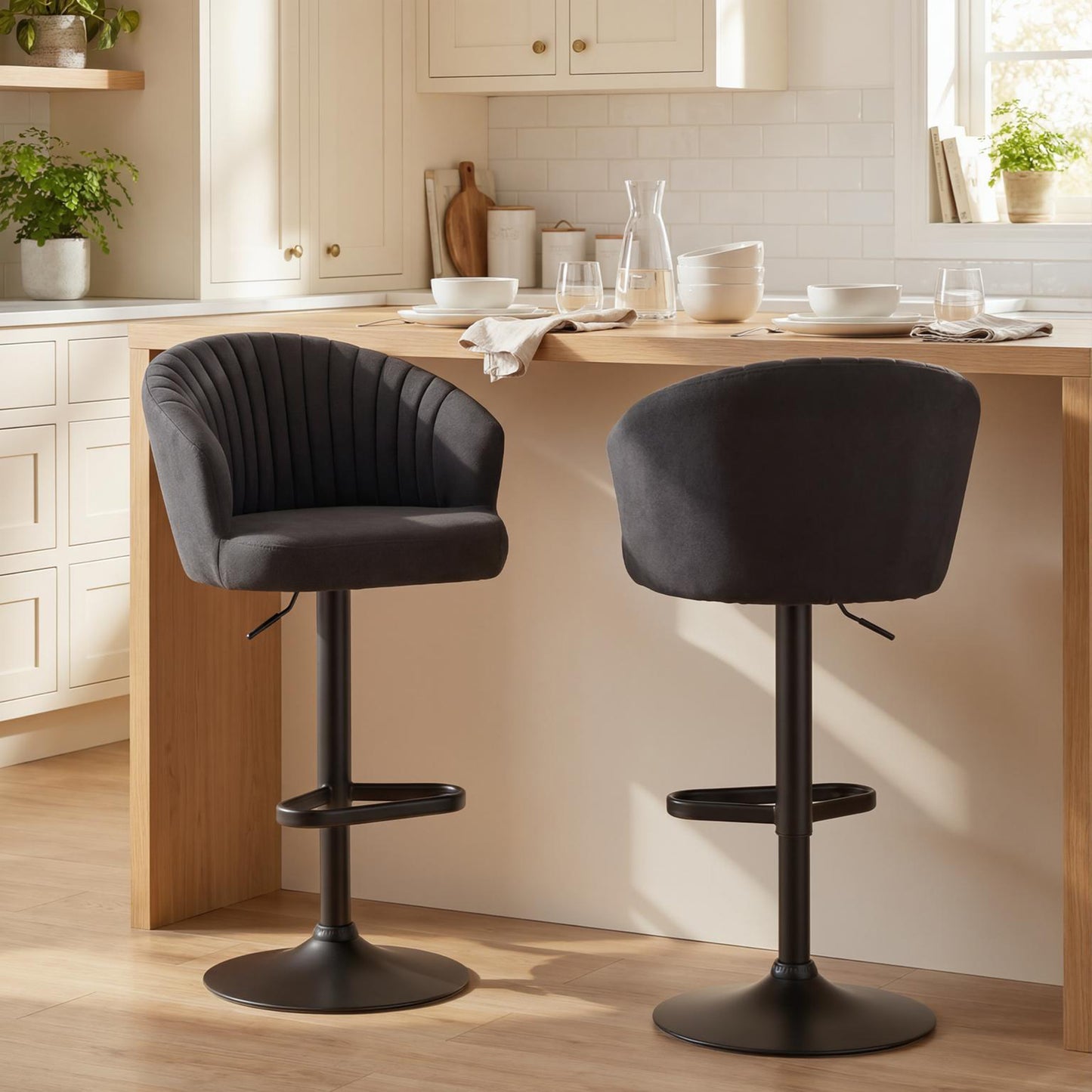 Tabourets de bar pivotants ajustables ensemble de 2