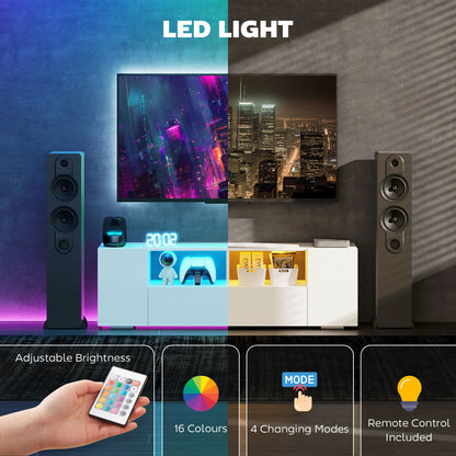 Meuble TV avec lumières LED et rangement