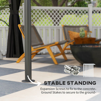 Gazebo rigide double toit PC avec moustiquaire et rideaux