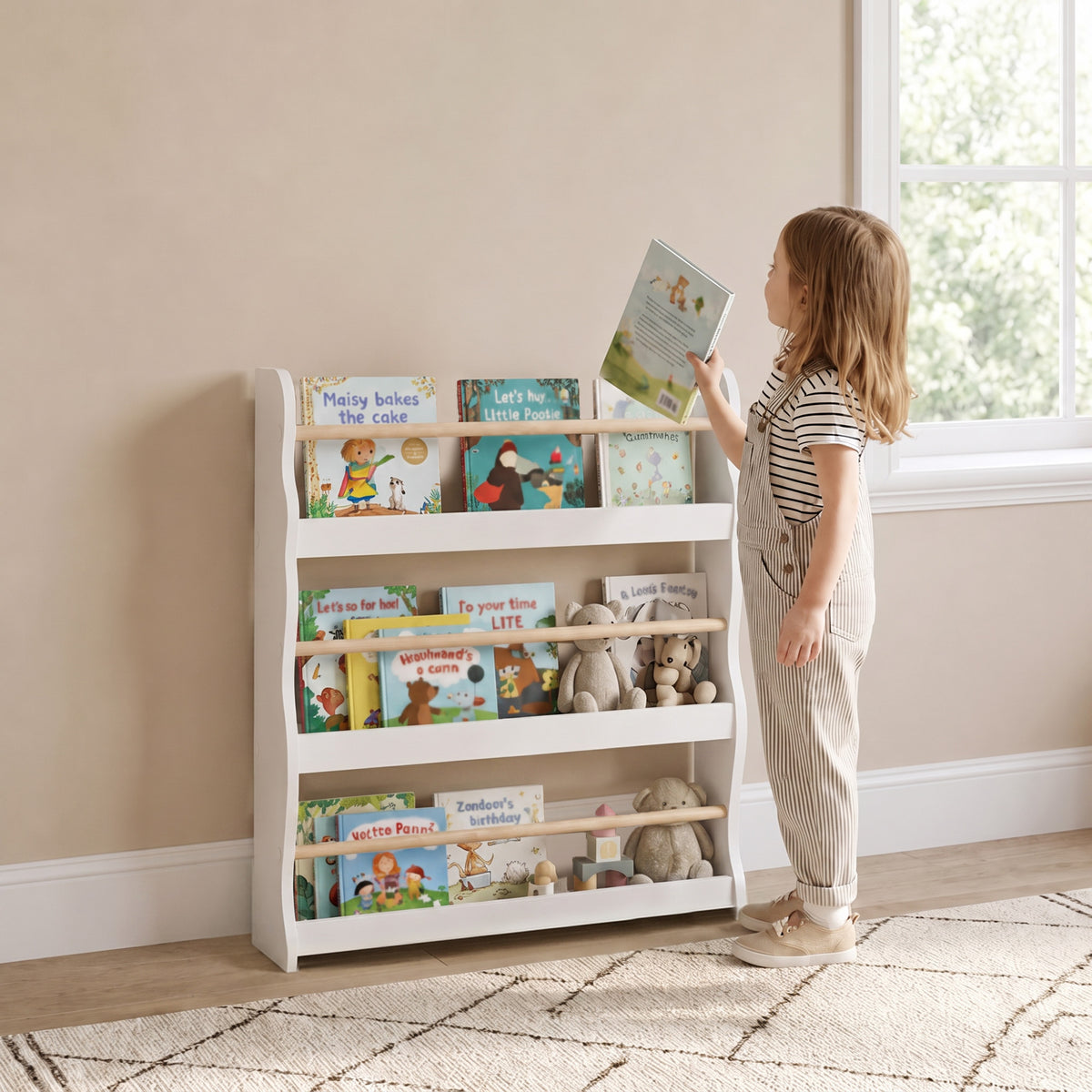 Bibliothèque murale pour enfants à 3 tablettes