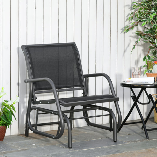 Chaise balançoire d'extérieur à glissement en acier
