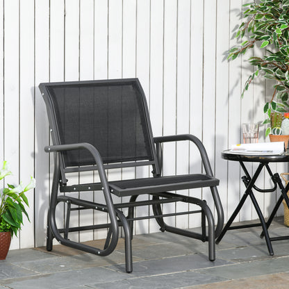 Chaise balançoire d'extérieur à glissement en acier