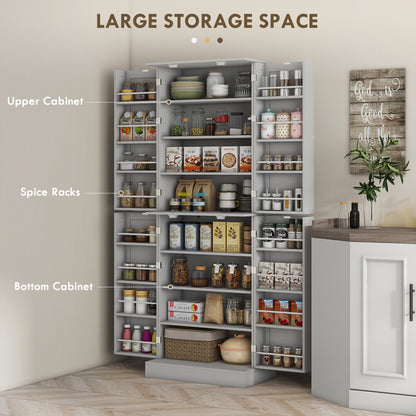 Armoire de cuisine 8 tablettes 4 portes
