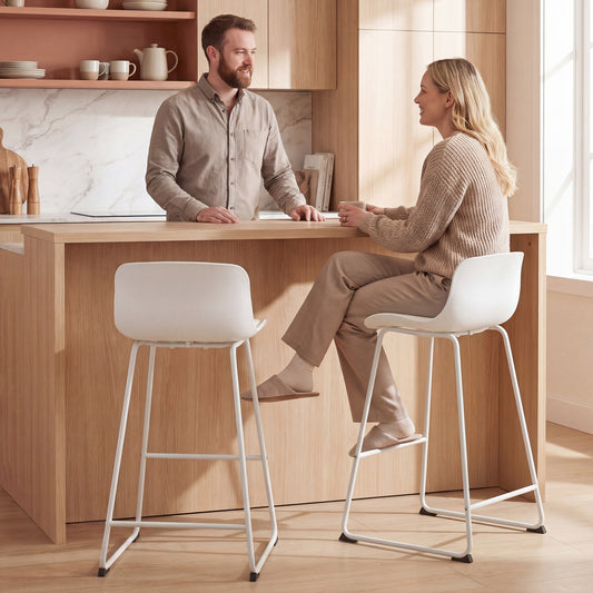 Ensemble de 2 tabourets de bar modernes en similicuir