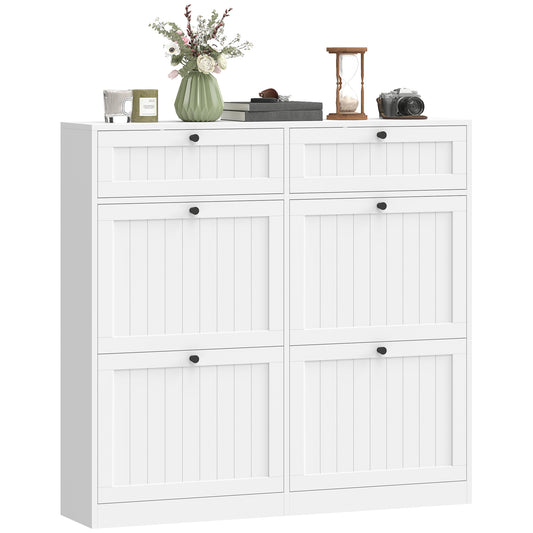 Armoire à chaussures étroite avec tiroirs basculants style ferme