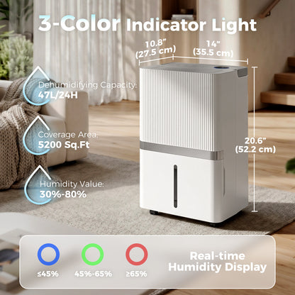 Déshumidificateur intelligent 100 pintes WiFi grande superficie